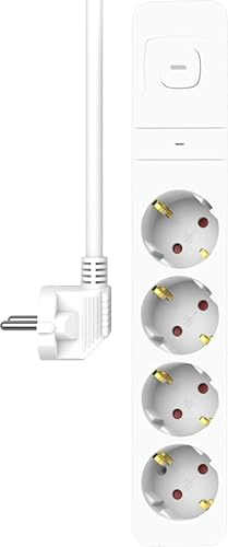 ELRO ES704 4-Fach Steckdosenleiste mit Überspannungsschutz – 1,5 m Kabel und Schalter – Kindersicherung – Schukostecker – max. 3680 W – TÜV getest