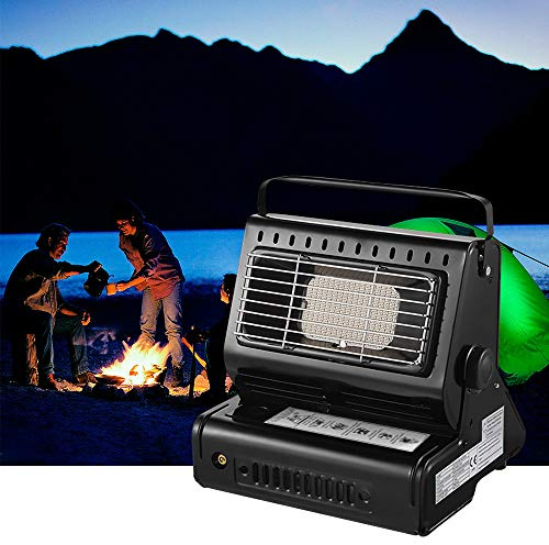 Yinleader Chauffage radiant au gaz en céramique, pour l'extérieur, camping, brûleur en céramique, 1,3 kW, noir