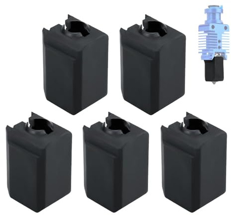 Accessori per stampanti 3D per Bambu Labs X1C P1P P1S X1 in silicone al carbonio (5 pezzi): per estrusore di copertura dell'ugello, protezione hotend previene l'accumulo di filamenti