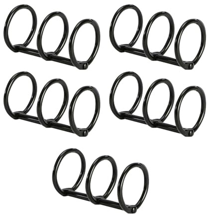 Generic 5x3 Ringe Metall Loseblattbinder 3 Löcher Metall Loseblattbinderinge Buchringe für, Schwarz 20mm