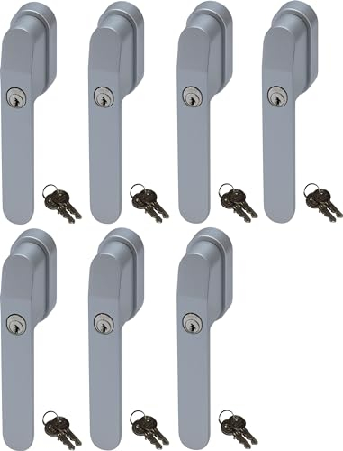 ABUS FG400S, abschließbarer Fenstergriff in Silber im Set 7 Stück, alle gleichschließend AL0089 mit vierzehn Schlüsseln