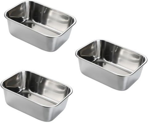 DECHOUS 3piezas Plato Inoxidable Camping Plato Para Aperitivos y Snacks Para Comidas y Preparaciones De Barbacoa Diseño Apilable y