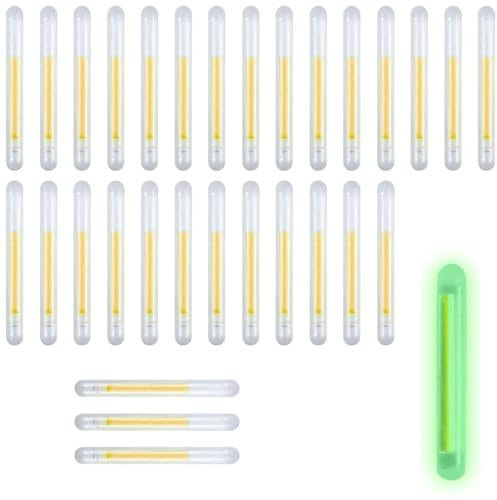 Knicklicht Für Angelruten, Fishing Glow Sticks, Knicklichter Angeln, 30 Leuchtstäbe Zum Nachtfischen, Leuchtstäbe Angeln, Mini Angeln Leuchtstäbe, Leuchtstäbe Für Angelruten, Grüne Angel-Leuchtstäbe