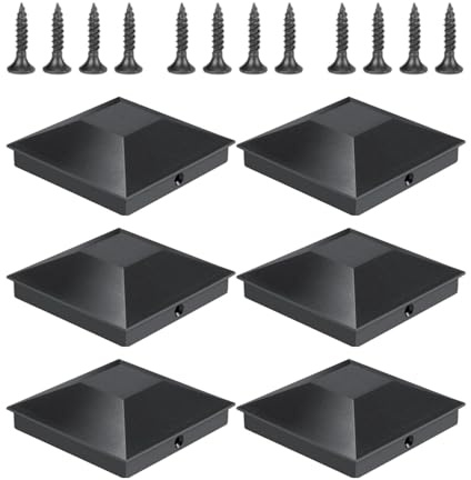 Zaunpfostenkappen – 9 X 9CM Pfostenkappenabdeckung, 6 Stück Pyramidenpfostenkappe Mit 12 Schrauben, Dekorative Zaunpfostenkappen Für Deckskorridore