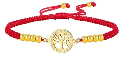 Dreamtimes Tree of Life Bracelet for Women Family Tree Bracelet Rope Bracelet Handmade Braided Rope Adjustable Bracelet Delicate Jewelry