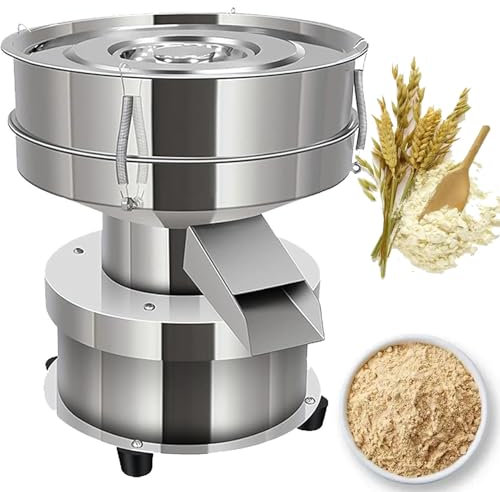 DPQYJPP Automatic Powder Sifter Machine, Electric Vibrating Sieving Machine,1350r/min Flour Sifter Electric Vibrating Sieve Machine,Stainless Steel Vibrating Sieve Machine,10cm