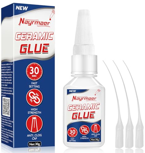 Nayrmaer Ceramic Glue, 30g High Strength Adhesive Repair for Pottery, Porcelain, Dishes, Tiles, DIY Crafts and More