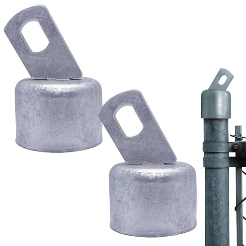 2PCS Top Rail End for Chain Link Fence, White Fencing Rail End Piece for 34mm OD Top Rail Pipes, Connection Parts