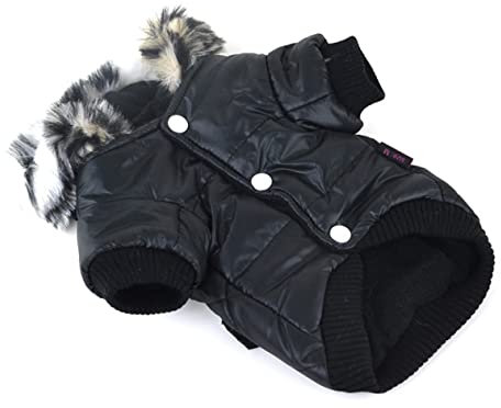 Toddmomy Hundemantel Mit Kapuze Für Welpen Warmes Fleece-Material Drinnen Und Draußen Tragbar s Schwarz Für Kalte Tage
