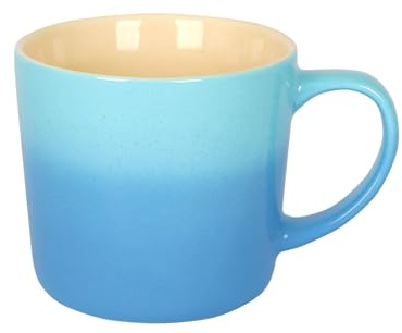 Argon Tableware 330ml Tasse Ombre Porcelaine Anglaise - Bleue - 1x Colorée Vitrée Fine Ceramique Grès Poterie Café Ensemble de Tasses à Thé | Compatible Micro-ondes et Lave-vaisselle
