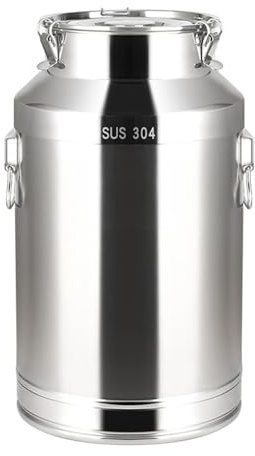 Pot à lait isotherme de 20 L, pot à lait en acier inoxydable 304 avec couvercle scellé, seau à lait de grande capacité pour fournitures de traite de chèvre, seau à lait durable pour le stockage du