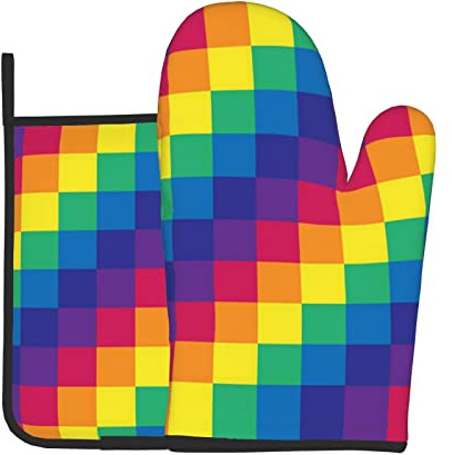 2 pezzi Presine E Guanti Da Forno Gay Pride Guanti Da Cucina Divertenti Guanti Da Forno A Microonde Per Microonde, Cucina, Cottura Al Forno