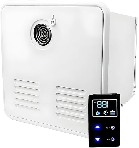 aromaoveite Rv Tankless Water Heater, 55,000 Btu On-Demand Instant Hot Water System With 15x15 Inch Door And Remote Control, Dc 12v Power Supply For Rvs, Campers, And Travel Trailers white
