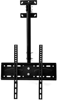 Support de plafond pour téléviseurs plats et incurvés de 265 pouces, pivotant à 360°, hauteur réglable de 0,51 m, supporte jusqu'à 40 kg, installation facile au plafond/mur.