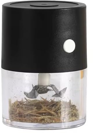Electric Herb Grinder USB Rechargeable - Black - Portable, Automatic Herb Grinder for Smoking - Compact, Mini Design - Efficient for Herbs and Spices
