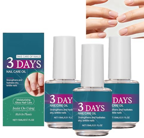 Huile De Soin Des Ongles 3 Jours, Nourrit Et Protège Les Ongles, Huile Nutritive, Séchage Rapide, Hydratante Et Brillante, Soin Quotidien Des Ongles, Convient Aux Orteils Et Aux Doigts, 15 Ml (3pcs)