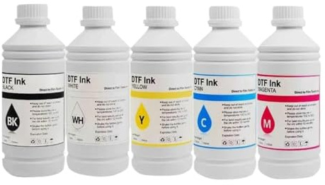 EGRMZ DTF-Tinte für Dirent-Druckerfolie, Wärmeübertragung, PET-Folie, Heißschmelzpulver-Transferfolie, Textiltinte, DTF-Druck, 500 ml, kompatibel mit 5 Co(5Color)