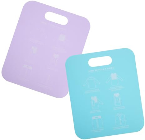 BESPORTBLE Lot de 2 Planches à Linge en Plastique Léger Planches de Pliage Portables Bleu Clair et Violet Outil Multifonction pour Chemises Pulls et Pantalons Organisateur Compact pour