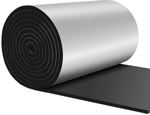ocpcrn Radiator Heat Deflector Foil Aluminium Film with Foam Core Self-Adhesive Soundproof, for Windows Floor Van Camper Wall Roof, 5mm(1mx5m)
