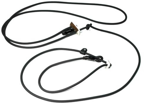 Mystique® Biothane Hunting Profi lautlos Umhängeleine 280cm Moxon mit Zugbegrenzung (6mm, schwarz)