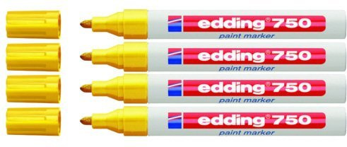 Edding Industriell färgmarkör, 2-4 mm, gul, 4-pack
