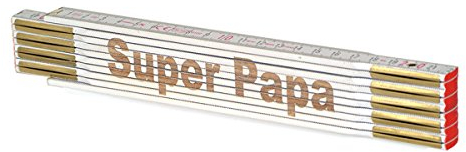 Zollstock mit Gravur Text Super Papa/ Spruch Lasergravur Geschenk Mann Vatertag Geburtstag