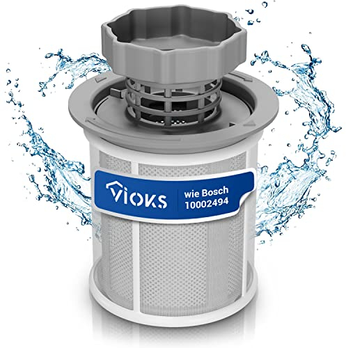 VIOKS Passoire pour lave-vaisselle, passoire à mailles fines avec filtre, ensemble comprenant une passoire et des filtres de rechange, compatible avec Bosch Siemens 00427903 427903