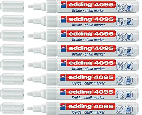 edding 4095 Fenster-/Kreidemarker (2-3 mm, weiß, 8er Pack)