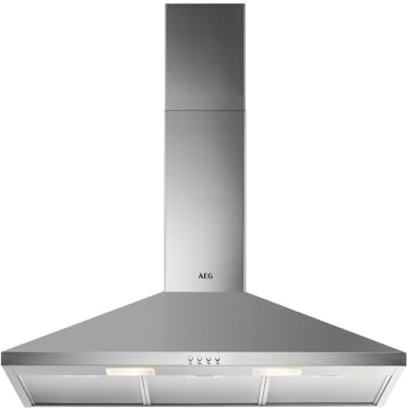 AEG DKB2930M Duntabzugshaube/90 cm Kaminhaube mit 3 Leistungsstufen/Abzugshaube mit Aluminium-Fettfilter/Dunstabzug mit LED-Beleuchtung/72,1 kWh pro Jahr/Edelstahl
