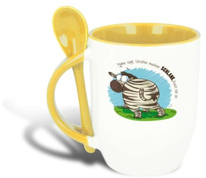 Keramik Löffelbecher - Tasse Kaffeebecher Becher, Motiv:Schlank