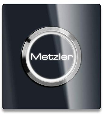 Metzler Moderne XL - LED-Türklingel - 80 x 80 mm - inklusive Gravur - beleuchteter Taster - austauschbarer Namensfeld/Namenschild - Anthrazit