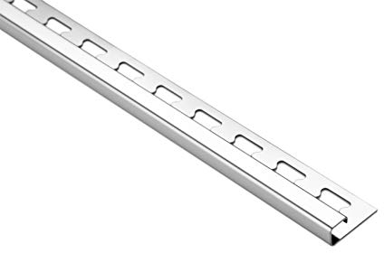 HEXIM Fliesenschienen/Edelstahlschienen 250cm, Quadrat-/ Rund-/ & L-Profile, Edelstahl - glänzend oder gebürstet, Höhe: 9-12mm (Quadratprofile 12mm, glänzend)