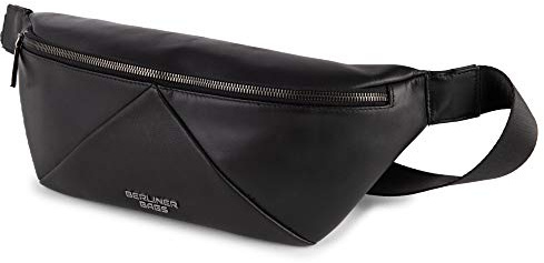 Berliner Bags Borsa a Vita Feline in Vera Pelle, Marsupio e Borsa Crossbody in Pelle, Tracolla Regolabile per Donna e Uomo – Nero
