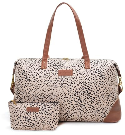 Jadyn Luna Women's Weekender Bag and Travel Duffel, Large 37 Liter Capacity (Cheetah Spot)