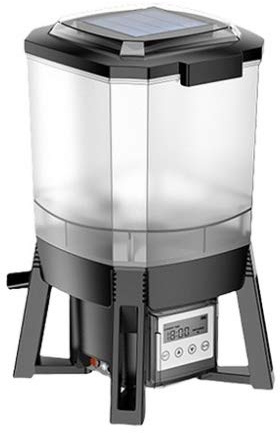 Pondlife CFF-206 solarbetriebener Fischfutter Automat, programmierbarer Futterspender mit 6 Liter Behälter für 1 bis 6 Fütterungen pro Tag