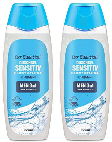 by Amazon Men 3in1 Shower Gel Sensitive, 2 x 500ml