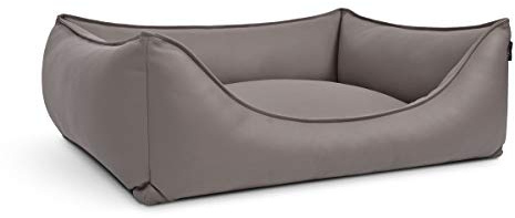 Mypado Hundebett, Hundesofa Dreamy Kunstleder in Taupe, 3 Größen, 110x90cm