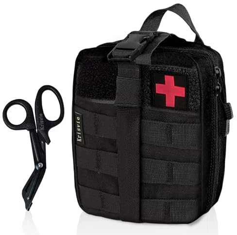 Krisvie Kit di pronto soccorso EMT Molle System Detachable Waist Pack per l'outdoor, di sopravvivenza Viene fornito con forbici per garze(Nero)