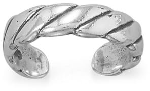 Zehenring aus 925er-Sterlingsilber, breiter Seil, oxidiert, Maße: 13,3 mm x 4,4 mm, Schmuck für Damen, One Size, Metall Silber Sterling Silber, Kein Edelstein