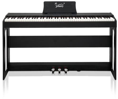 Piano Électrique Numérique 88 avec Toucher Lourd, 128 Rythmes et Tonalités, 3 Pédales Professionnelles, 2 Haut-Parleurs Stéréo de 10 W, Prise en Charge MIDI-USB und Audio Bluetooth, Noir
