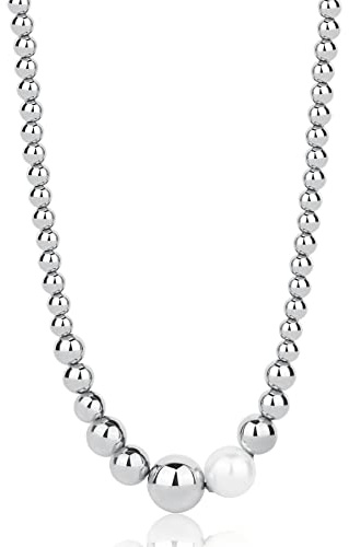 Brosway Collana Donna, Collana in Acciaio e Perle | Collezione Perfect - BPC01