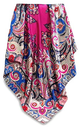 GLORIS Seidenschal Damen 90x90cm heißes Rosa Magenta bunter Druck Elegante Seidentuch Haare Satintuch Halstuch Seide Bandana Tuch Kopftücher Ansatz Haare Tuch Kopftücher Ansatz