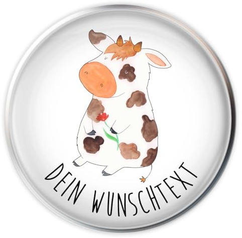 Mr. & Mrs. Panda Personalisierter Waschbecken Stöpsel Kuh - Personalisierte Geschenke, individuell gestaltbar, Kühe, Abflussstopfen personalisiert, Bauernhof, Badstöpsel mit Namen, Waschbeckenstöpsel