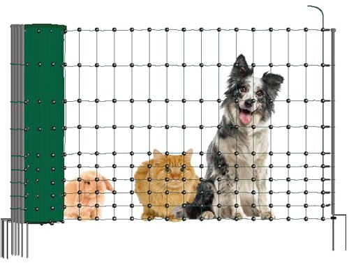 Kerbl Pet Begrenzungszaun Camping Net, Hundezaun, Campingzaun, mobiler Zaun, Doppelspitze, grün, 20m x 81cm schneller Auf- und Abbau