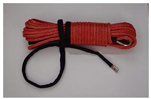 BomDog Abschleppseil, Rotes 3/8X100Ft Synthetisches Seil, Synthetisches Windenkabel, 3/8 Off-Road-Seil, Abschleppseil