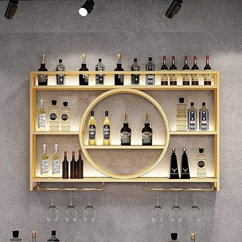 Moderno portabottiglie da parete, Porta Bottiglie In Metallo Nero,Porta Calici,Porta Bottiglie E Vetro,Supporto Per Bottiglie Da Parete,Scaffale di Esposizione di Stoccaggio, per Cucina,Sala da Pranzo