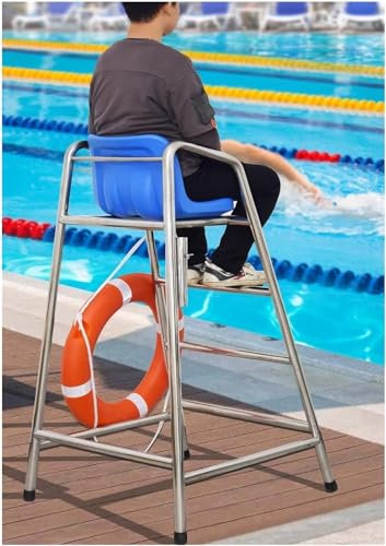 AviiSo Escalera de Seguridad 150 cm de Altura Sillas Salvavidas para Piscinas para Patio al Aire Libre, Sillas Salvavidas de Acero Inoxidable de Alta Resistencia con Asiento cómodo, Carga 330kg