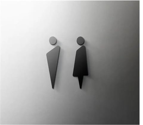 ZPFDSG Toilette Türschild Schwarzes WC-Schild, Acryl, 3D-Waschraumtür, Wandkunst, Etikett, Aufkleber, WC-Halter, Beschilderung, Kunst, Hotel, Heimdekoration(Color:6,Size:18x11cm (3mm Thick))