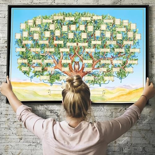 Generisch Tableau Généalogique Poster Mural Arbre Généalogique 6 Générations Remplissage Vide À Faire Soi-Même Pour Décoration Salon Cadeaux