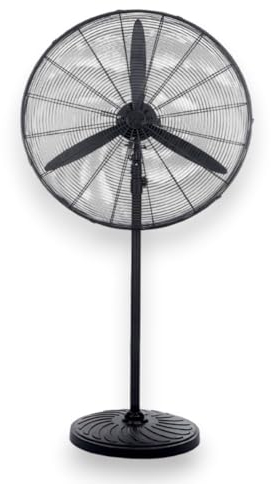 Briconess.com Mega Ventilatore Grande Ø66 cm Industriale 130W Turbo con 3 Pale in Metallo e Altezza Regolabile